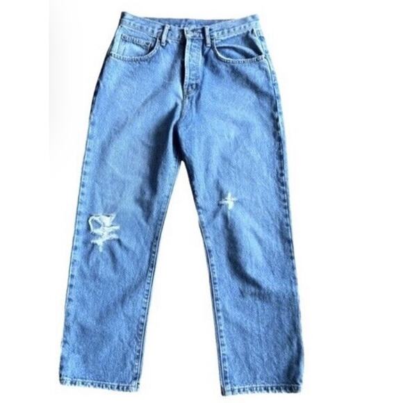 Carmar Capri Jeans Size 30 Distressed Oversized Straight Leg High Rise Light - Picture 9 of 9